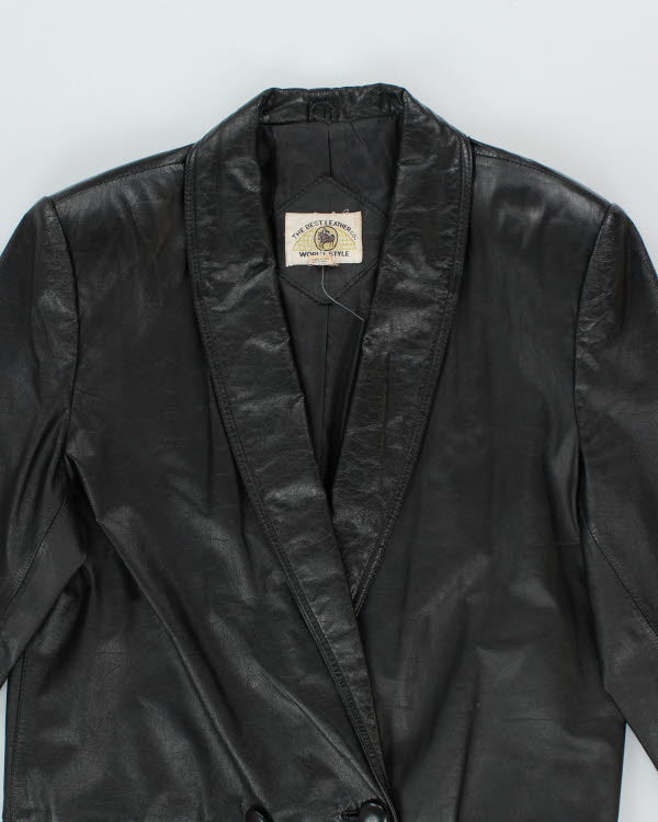 Vintage World Style Long Leather Jacket - M