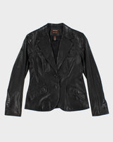 Vintage Danier Black Leather Blazer Jacket - M