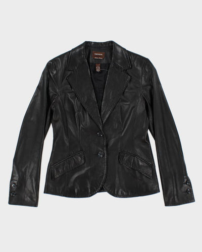 Vintage Danier Black Leather Blazer Jacket - M