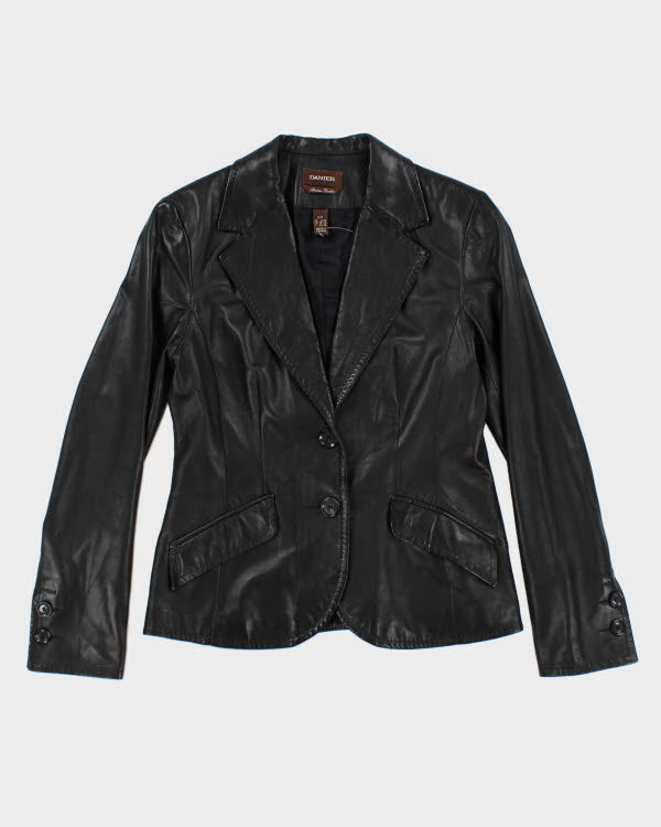 Vintage Danier Black Leather Blazer Jacket - M