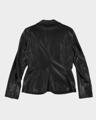 Vintage Danier Black Leather Blazer Jacket - M