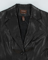 Vintage Danier Black Leather Blazer Jacket - M