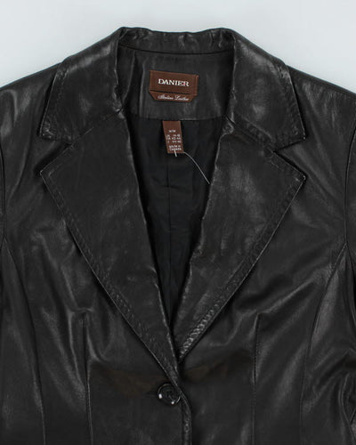 Vintage Danier Black Leather Blazer Jacket - M