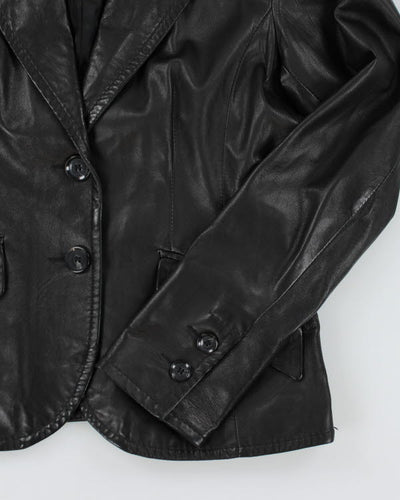 Vintage Danier Black Leather Blazer Jacket - M