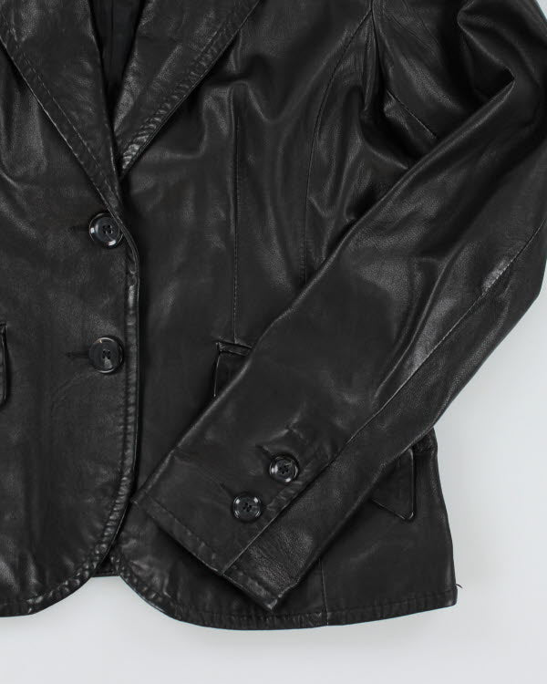 Vintage Danier Black Leather Blazer Jacket - M