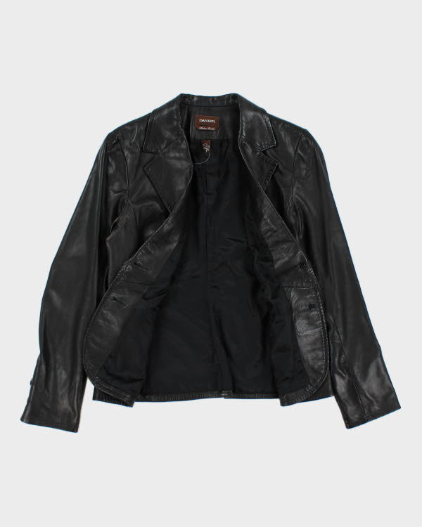 Vintage Danier Black Leather Blazer Jacket - M