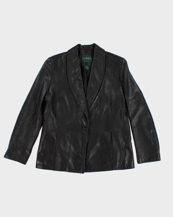 Danier Black Leather Blazer Jacket - M