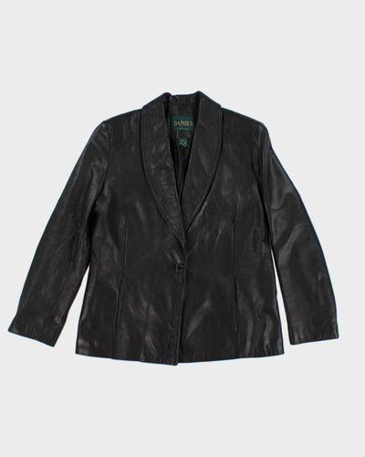 Danier Black Leather Blazer Jacket - M