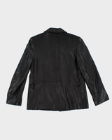 Danier Black Leather Blazer Jacket - M