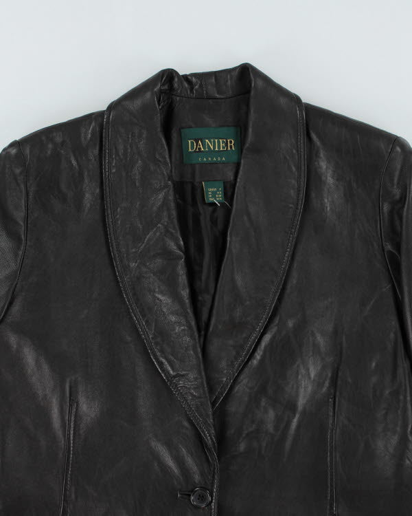 Danier Black Leather Blazer Jacket - M