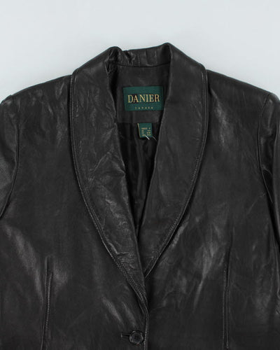 Danier Black Leather Blazer Jacket - M
