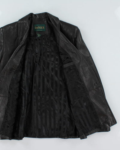 Danier Black Leather Blazer Jacket - M