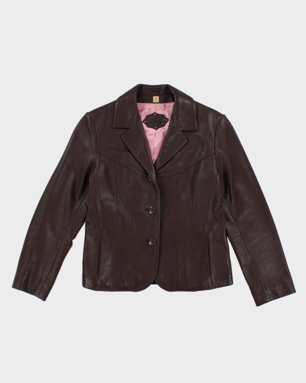 Vintage Y2k 00s Wilsons Leather Brown Blazer Jacket - S