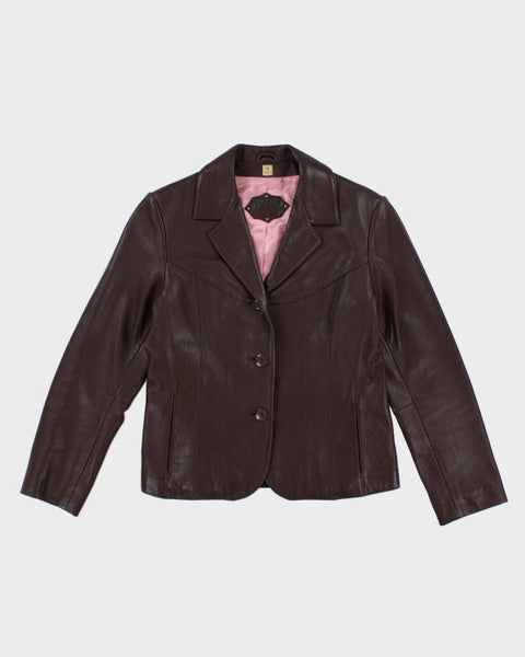 Vintage Y2k 00s Wilsons Leather Brown Blazer Jacket - S – Rokit