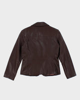 Vintage Y2k 00s Wilsons Leather Brown Blazer Jacket - S