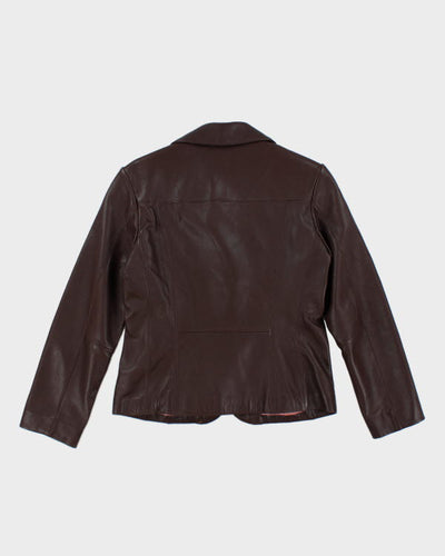 Vintage Y2k 00s Wilsons Leather Brown Blazer Jacket - S