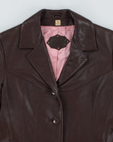 Vintage Y2k 00s Wilsons Leather Brown Blazer Jacket - S