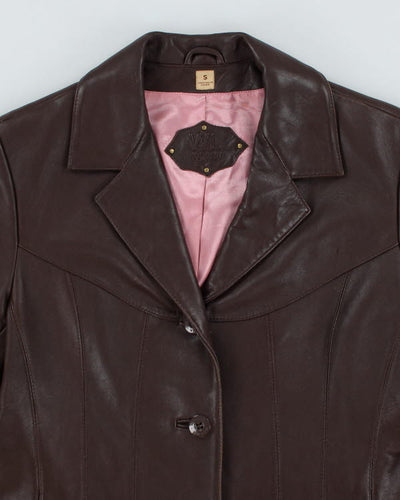 Vintage Y2k 00s Wilsons Leather Brown Blazer Jacket - S