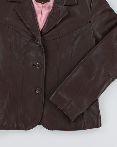 Vintage Y2k 00s Wilsons Leather Brown Blazer Jacket - S