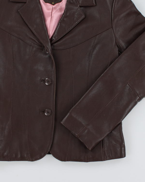 Vintage Y2k 00s Wilsons Leather Brown Blazer Jacket - S