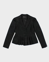 Y2k 00s Armani Satin Pleated Blazer Jacket - S