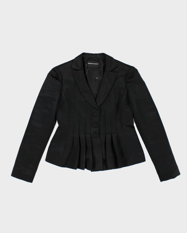Y2k 00s Armani Satin Pleated Blazer Jacket - S