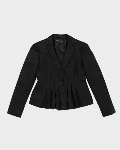 Y2k 00s Armani Satin Pleated Blazer Jacket - S