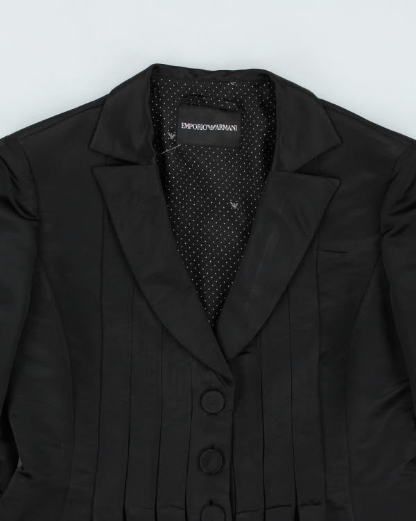 Y2k 00s Armani Satin Pleated Blazer Jacket - S