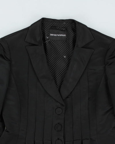 Y2k 00s Armani Satin Pleated Blazer Jacket - S