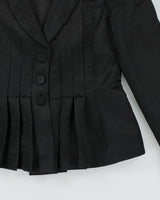 Y2k 00s Armani Satin Pleated Blazer Jacket - S