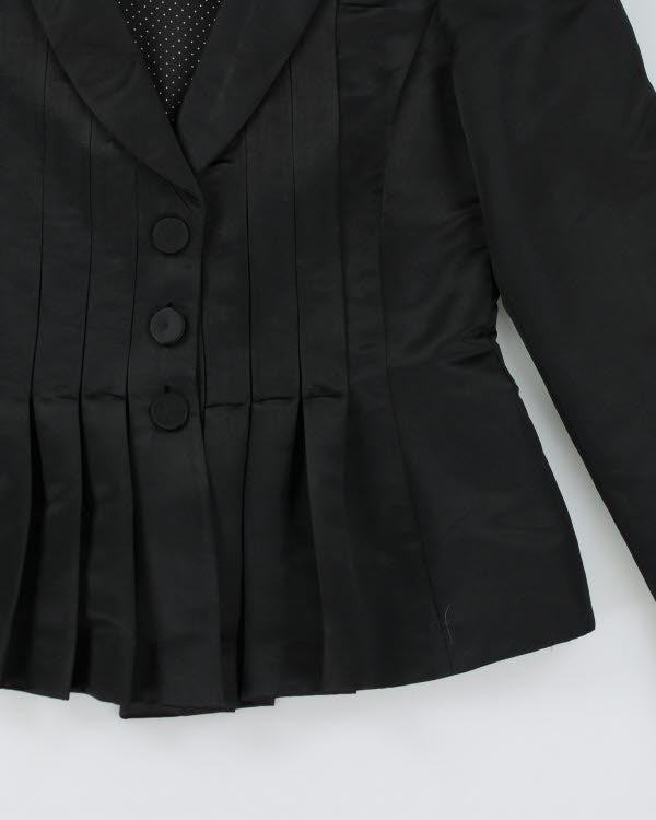 Y2k 00s Armani Satin Pleated Blazer Jacket - S