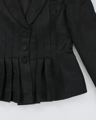 Y2k 00s Armani Satin Pleated Blazer Jacket - S