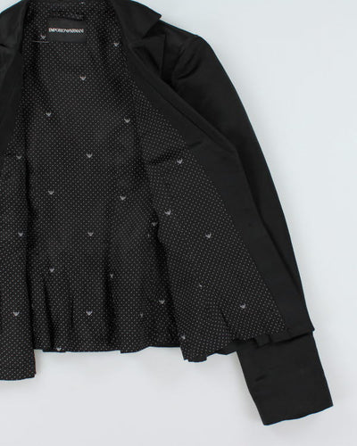 Y2k 00s Armani Satin Pleated Blazer Jacket - S