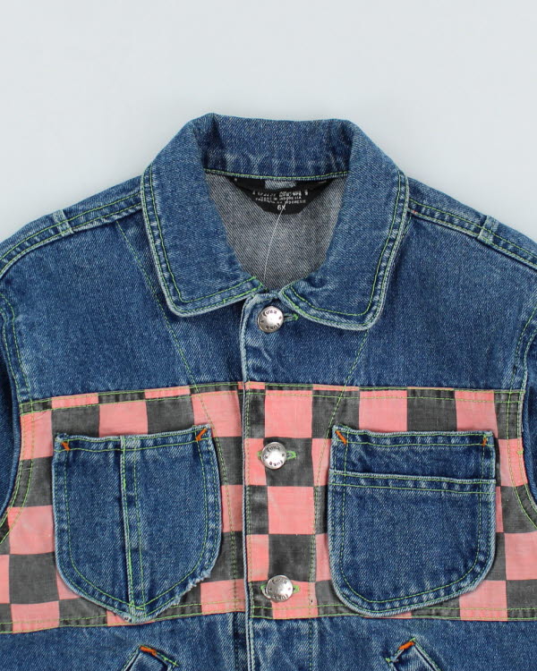 Children's Vintage Customised Dark Wash Denim Jacket - 6 Yrs