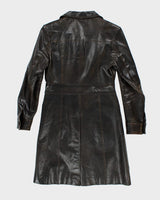 Vintage Y2K Le Chateau Brown Leather Trench Coat - S