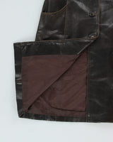 Vintage Y2K Le Chateau Brown Leather Trench Coat - S