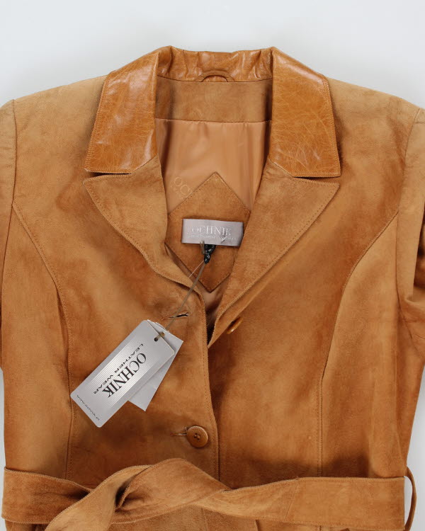 Vintage Ochnik Brown Suede Trench Coat - M