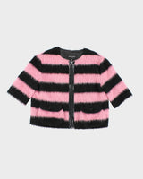 Emporio Armani Pink &amp; Black Fluffy Jacket - M