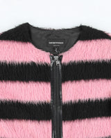 Emporio Armani Pink &amp; Black Fluffy Jacket - M
