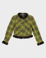 Bianco Jeans Couture Fur Trim Cropped Jacket - S