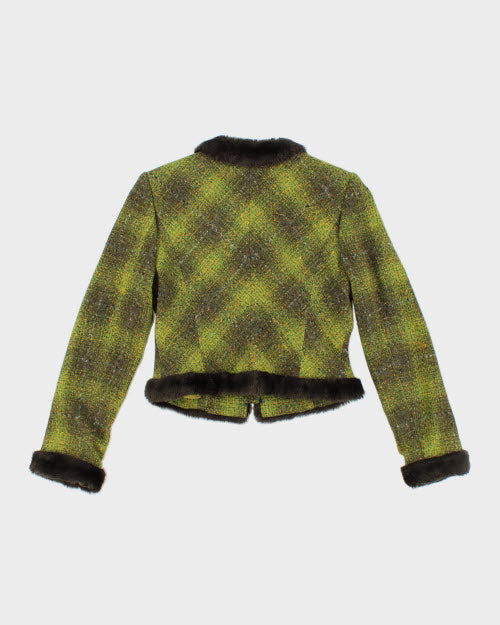 Bianco Jeans Couture Fur Trim Cropped Jacket - S
