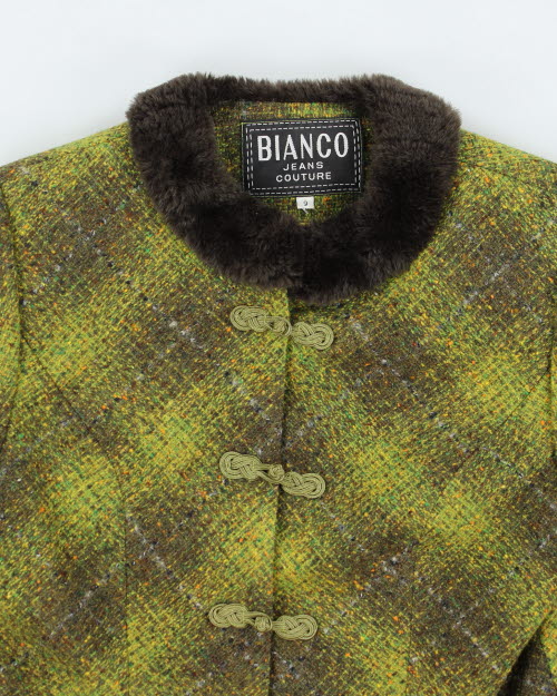 Bianco Jeans Couture Fur Trim Cropped Jacket - S