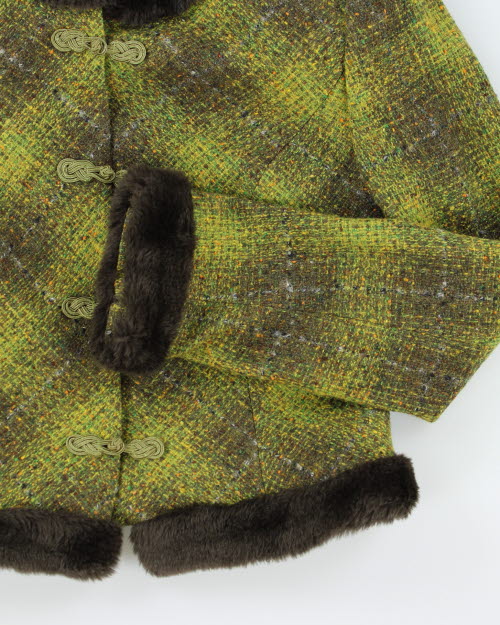 Bianco Jeans Couture Fur Trim Cropped Jacket - S