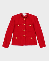 Vintage Jones New York Red Wool Blazer - S