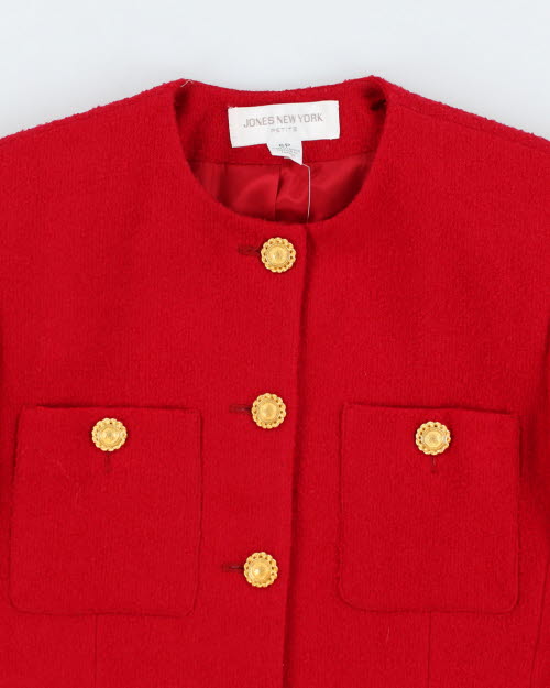 Vintage Jones New York Red Wool Blazer - S