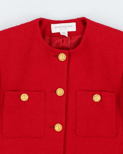Vintage Jones New York Red Wool Blazer - S