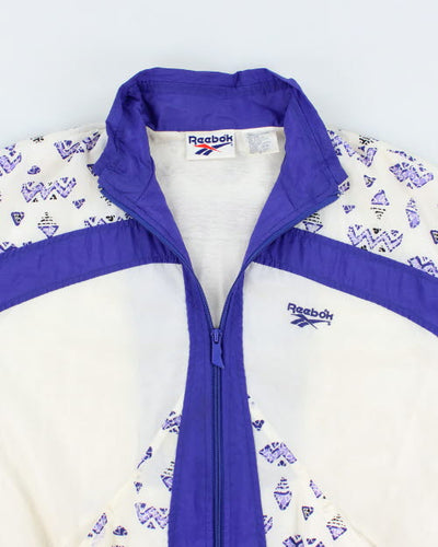 Vintage 80's Reebok Patterned Track Jacket - S
