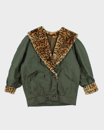 Vintage Y2K Double Breasted Fur Lined Jacket - S