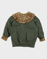 Vintage Y2K Double Breasted Fur Lined Jacket - S