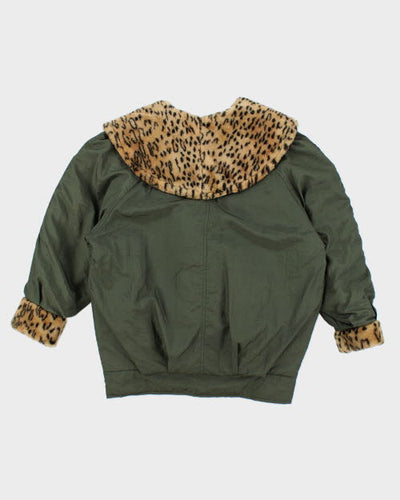 Vintage Y2K Double Breasted Fur Lined Jacket - S